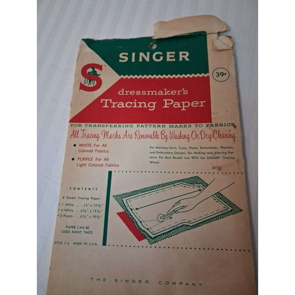 Vintage Singer Dressmakers Tracing Paper Printed In USA